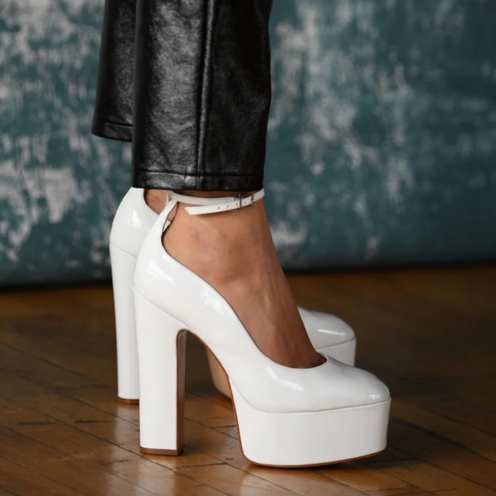 SCHUTZ White Platform Heels